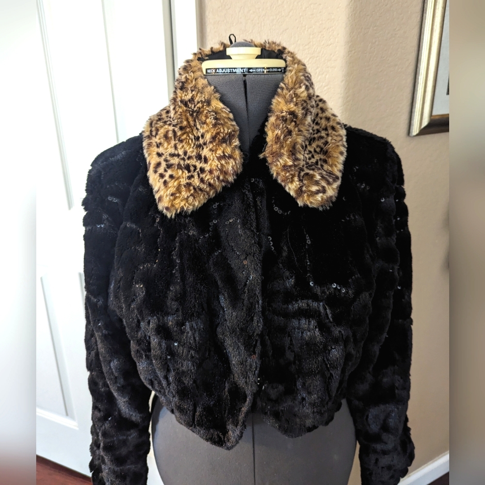 Faux Leopard Fur Collar Replacement Piece Super Soft